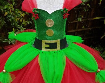 Weihnachten Elf Kostüm Erwachsene Phantasie Kleid Santas Helfer Party Outfits 