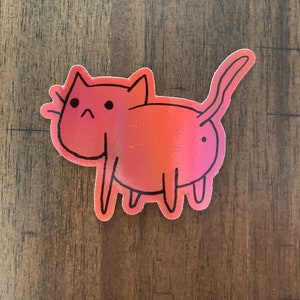 Cat butt metallic sticker