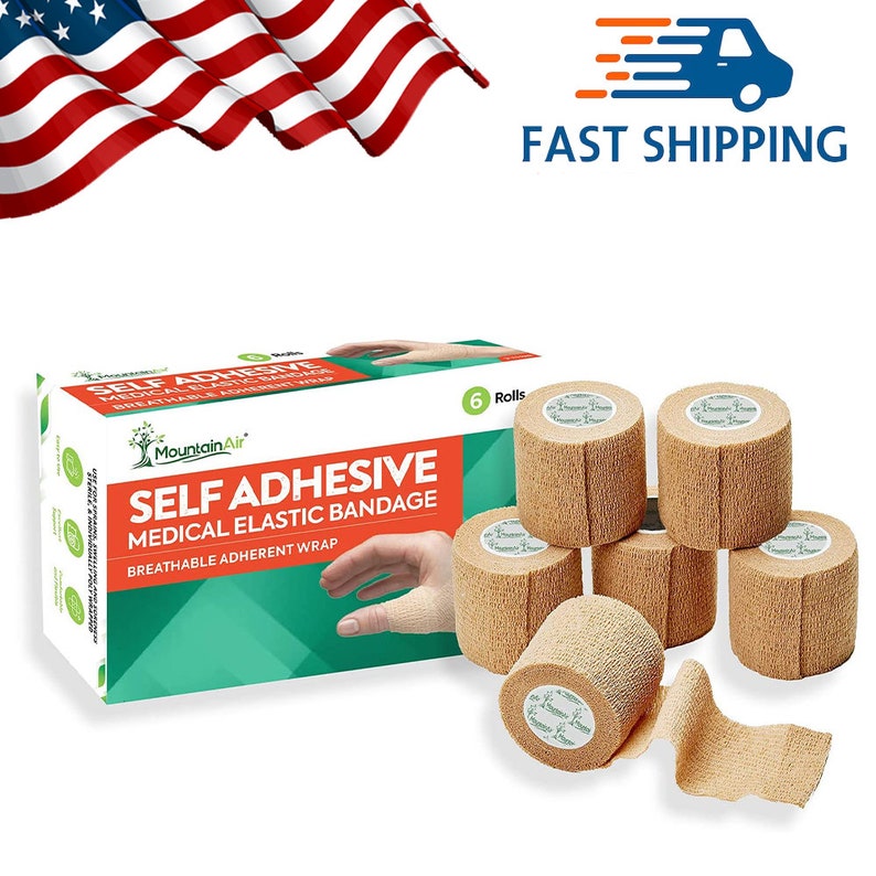 Mountainair Self Adhering Cohesive Bandage Wrap Elastic Sterile Latex