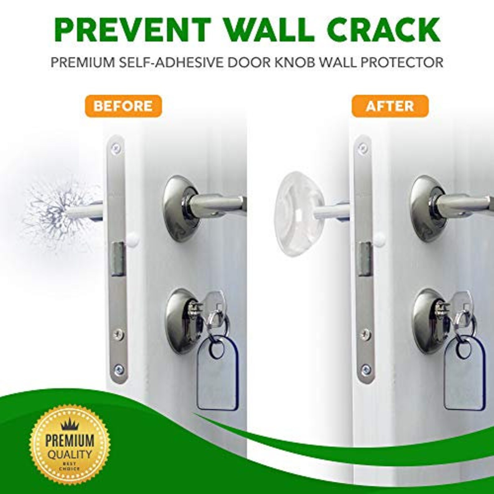 Door Stopper Wall Protector Clear Round Door Knob Stopper for Wall 7pcs