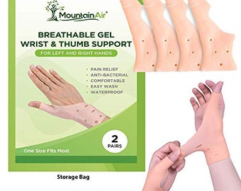 Gel Wrist and Thumb Brace - 2 Pairs – Splint to Fit Left or Right Hand Wrist Support for Arthritis, Rheumatism, Carpal Tunnel Pain Relief