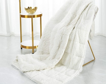 Fuzzy Sherpa Weighted Blanket 15lbs for Adult Fluffy Faux Fur Weighted Blanket 60 X 80 for Queen Size Bed Dual Sided for Sofa couch bed Etsy