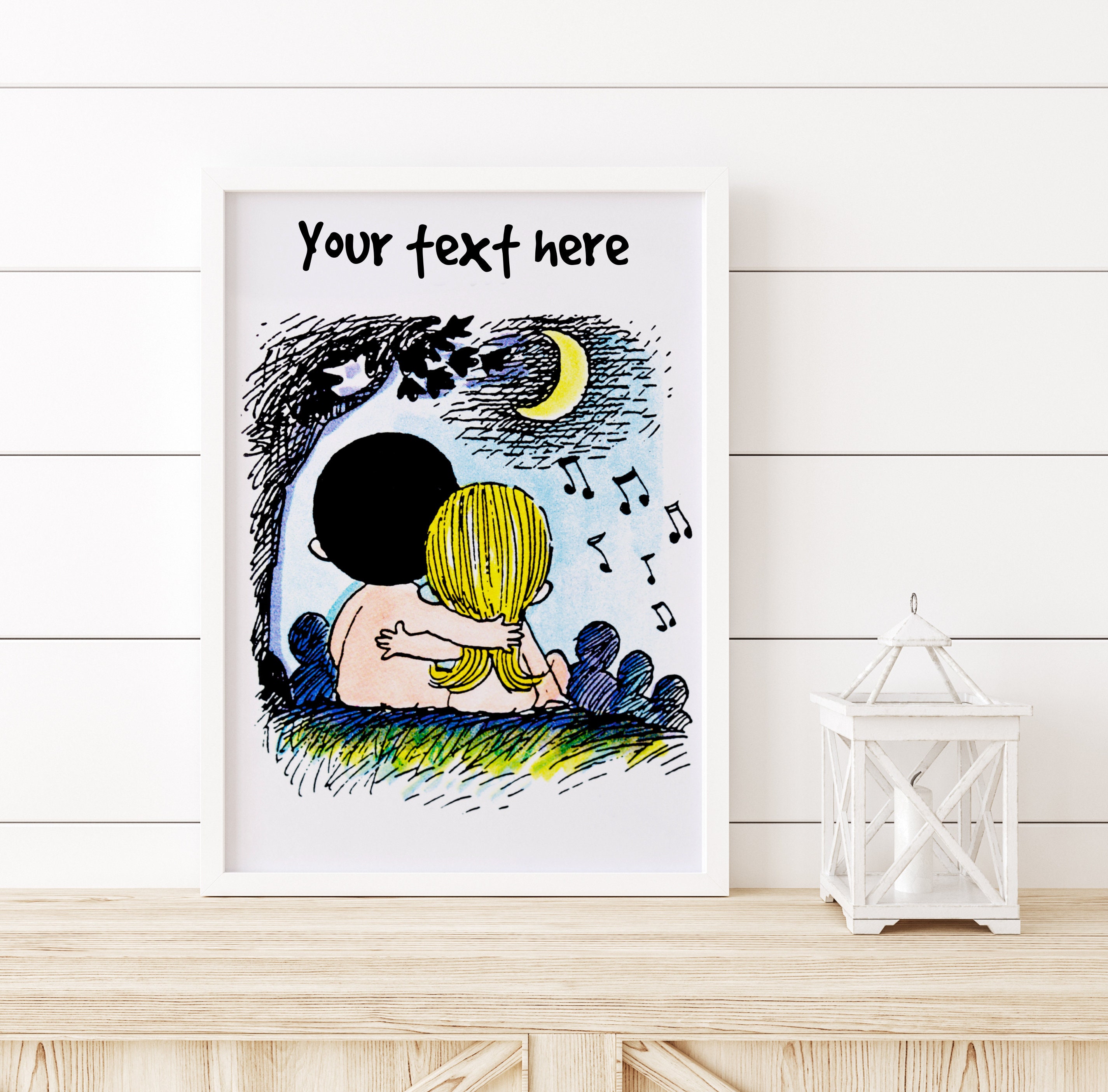 Romantic Personalized Love is… POSTER vintage cartoons | Etsy