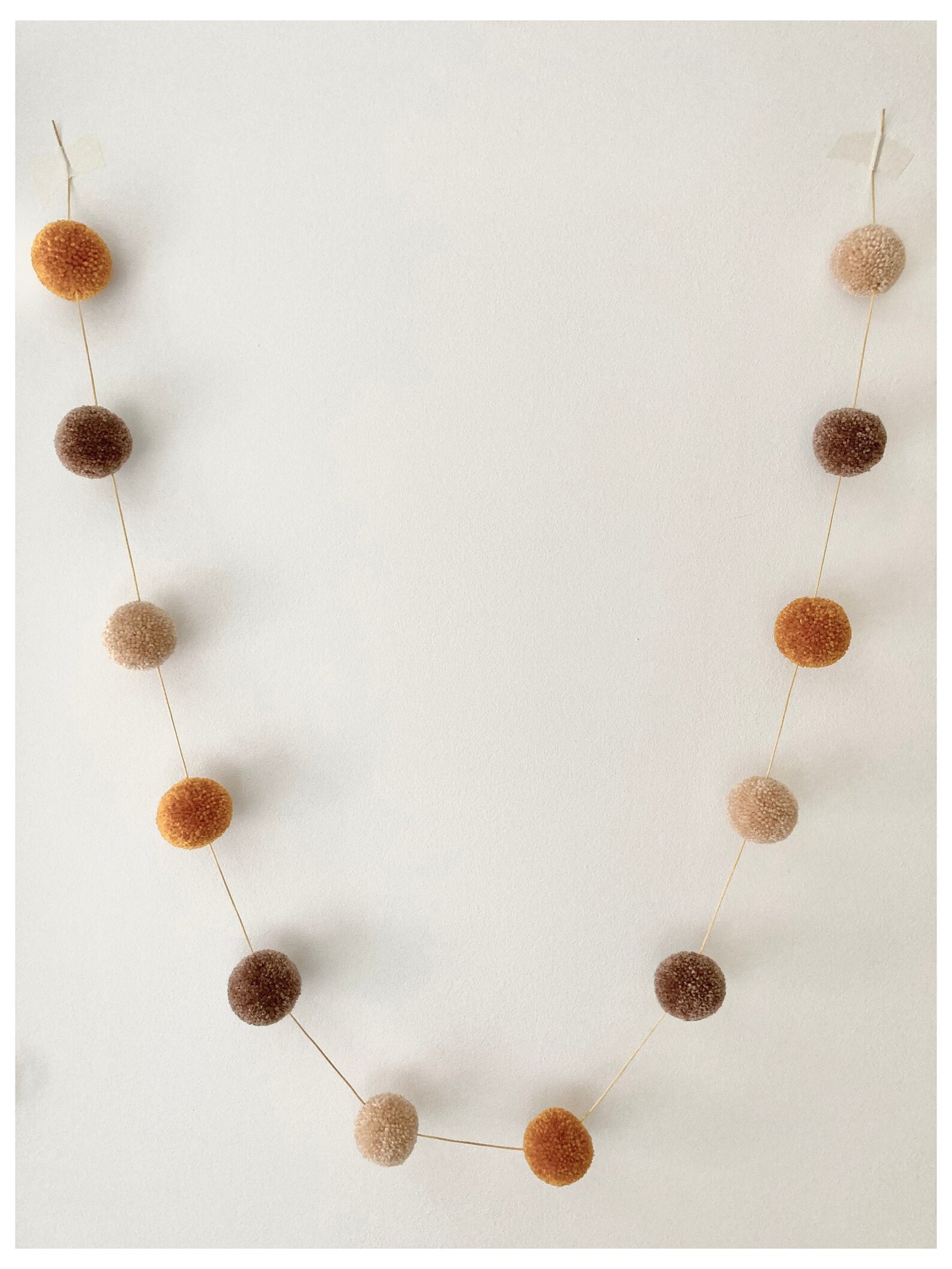 Medium Brown Pom Garland Brown Decorations Pom Pom Etsy