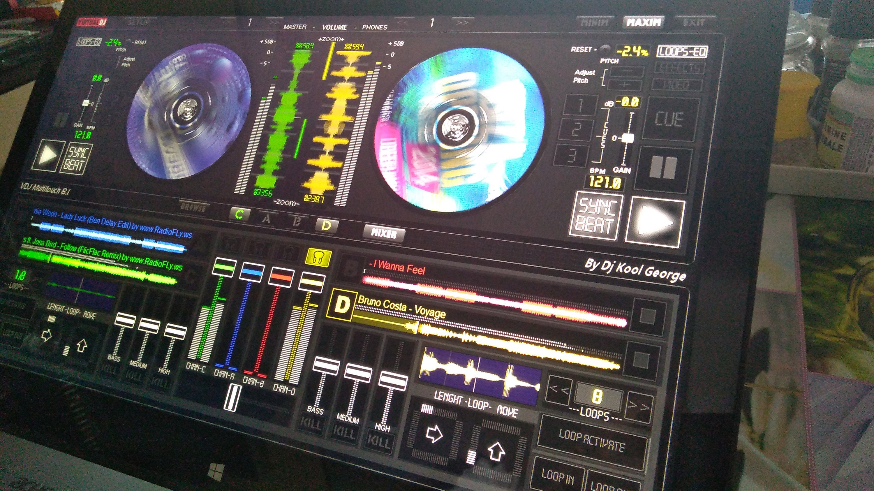 Virtual DJ mixing interface for touch screen VDJ Multitouch Etsy