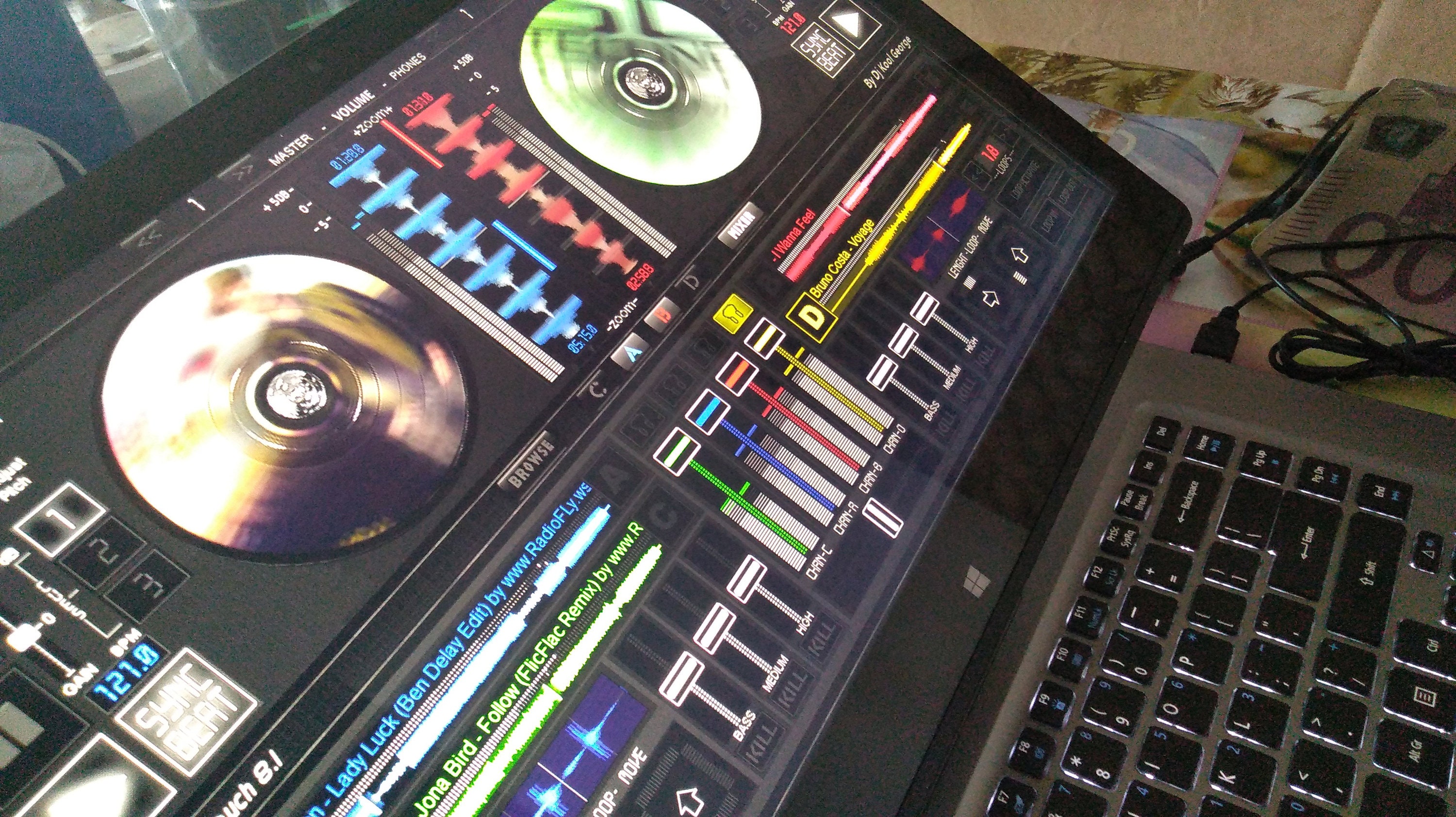 Virtual DJ mixing interface for touch screen VDJ Multitouch Etsy