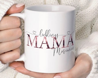 Personalisiertes Geschenk Geburtstag Muttertag für Mama / Tasse Lieblingsmama / LMS001