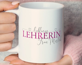 Tasse Lieblingslehrerin / Abschiedsgeschenk / Geschenk personalisiert Lehrerin / LMS001