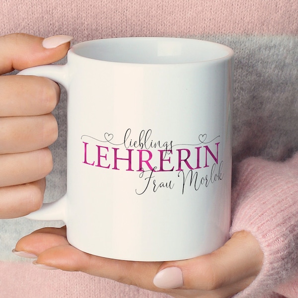 Tasse Lieblingslehrerin / Abschiedsgeschenk / Geschenk personalisiert Lehrerin / LMS001