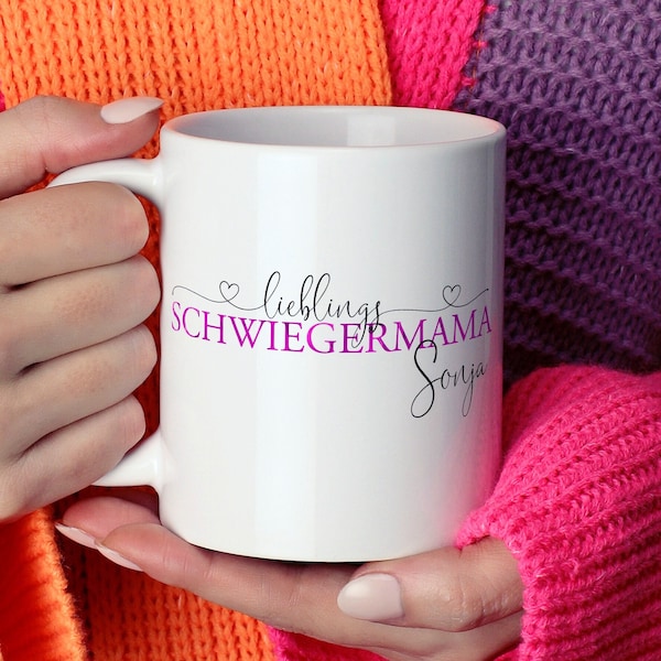 Tasse für die Schwiegermama personalisiert / Geschenk Schwiegermutter Geburtstag Muttertag Ostern Weihnachten / LMS001