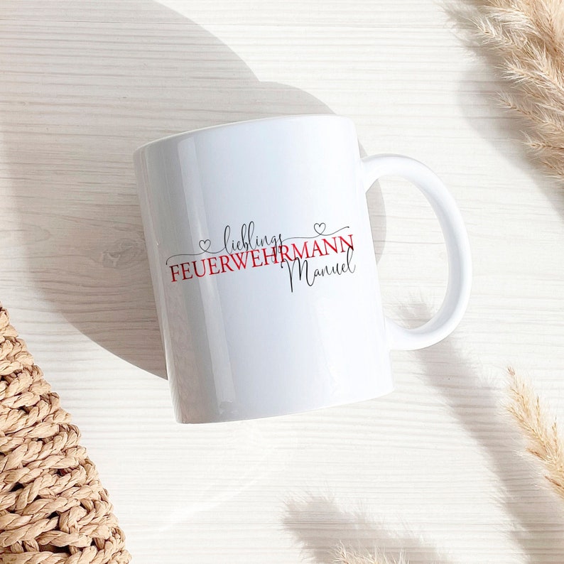 Cup favorite firefighter gift personalized firefighter / LMS001 image 1