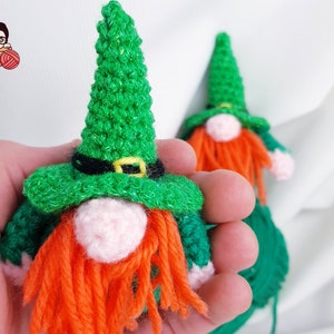 Patrick The Gnome Crochet Pattern, Gnome Amigurumi Crochet, Crochet Gnome Pattern, Crochet Gnomes, crochet st patricks day gnome