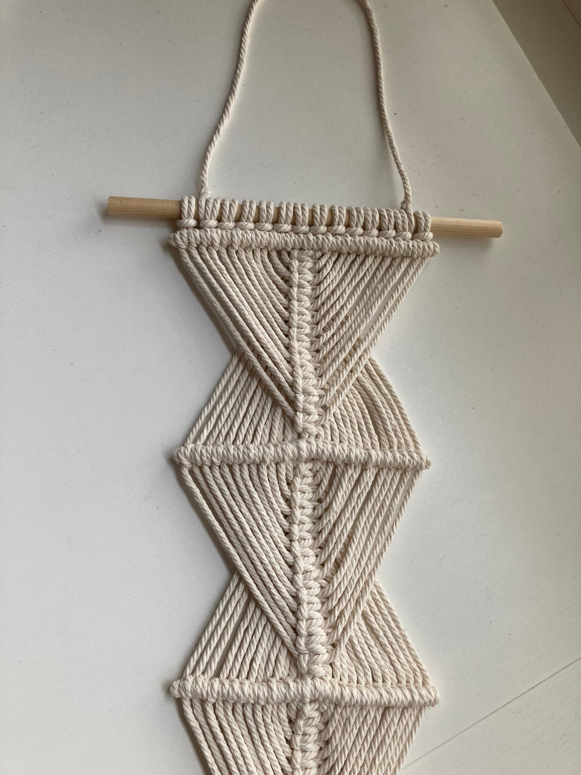 Diamond Geometric Macrame Wall Hanging Gift for Her Home Etsy UK