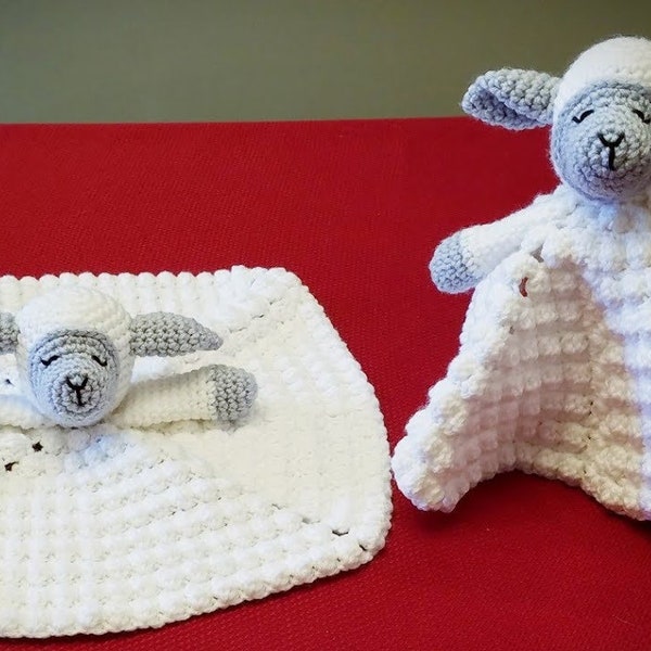 Kittens and Crochet Lamb Baby Security Blanket (lovey) Pattern