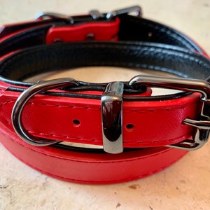 Leather dog collar, personalised dog collar, small dog collar, red dog collar, large dog collar, male dog collar, female dog collar, puppy