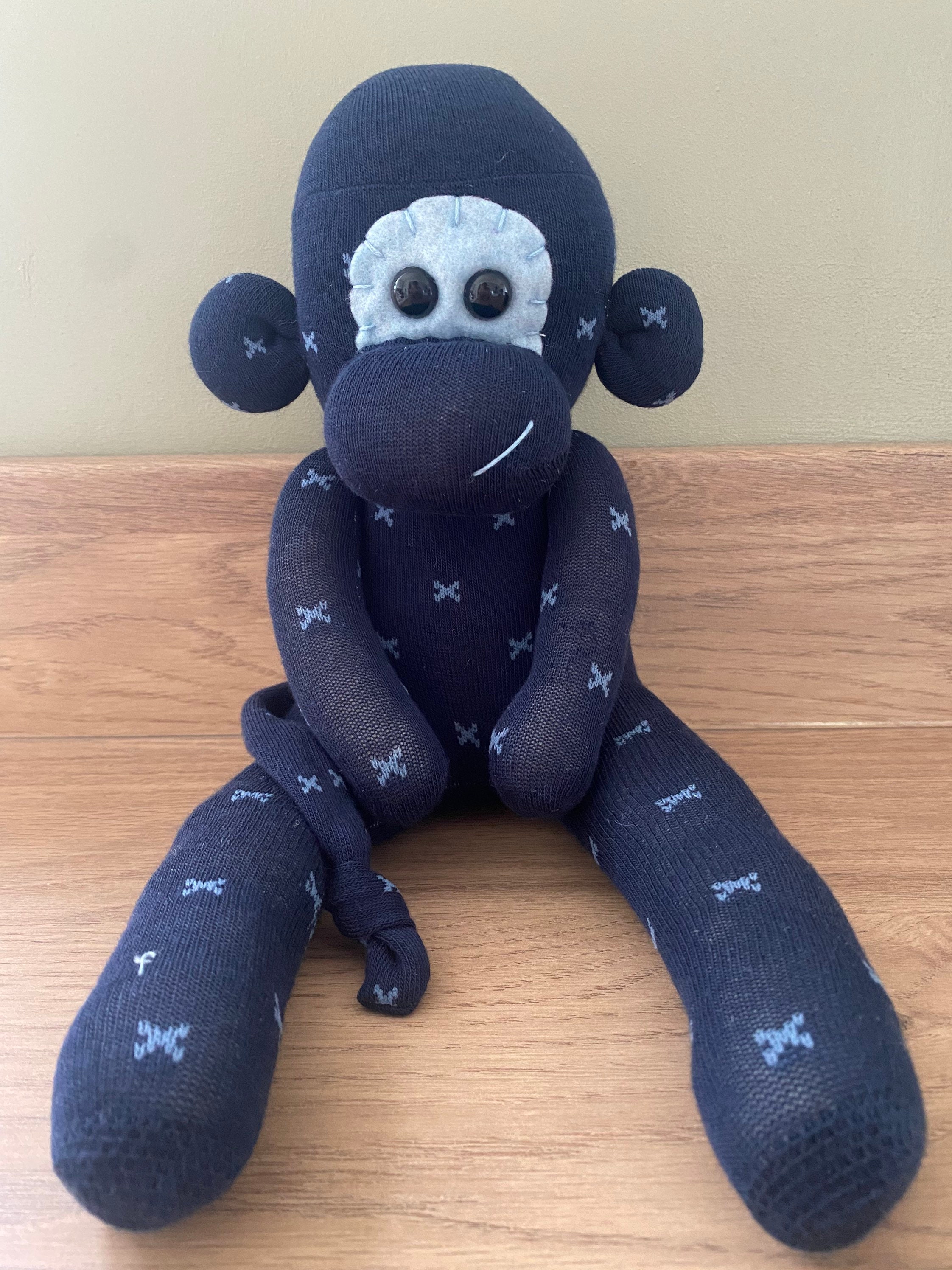 Handmade Sock monkey plush teddy animal gift for children kids | Etsy