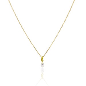 Diamond Pendant - Briolette Diamond Necklace - Diamond Necklace With 14K Yellow Gold Chain