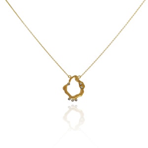 Naszyjnik z diamentami - Wisiorek z diamentami - Naszyjnik z diamentami z łańcuszkiem ze złota 14K