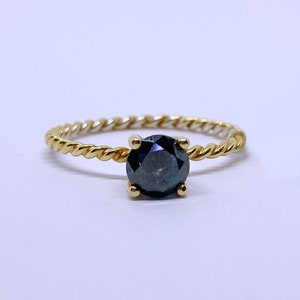 Blue Diamond Ring - Diamond Ring - Diamond Jewellery - 14K Gold Ring - Blue Diamond Ring For Women