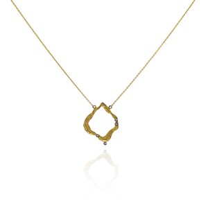 Diamond Necklace - Diamond Pendant - Diamond Necklace With 14K Yellow Gold Chain