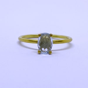 Blue Topaz Ring - Topaz Ring - Natural Topaz Jewellery - 14K Gold Ring - Blue Topaz Ring For Women