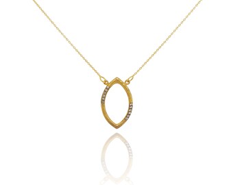 Diamond Necklace - Diamond Pendant - Diamond Necklace With 14K Yellow Gold Chain