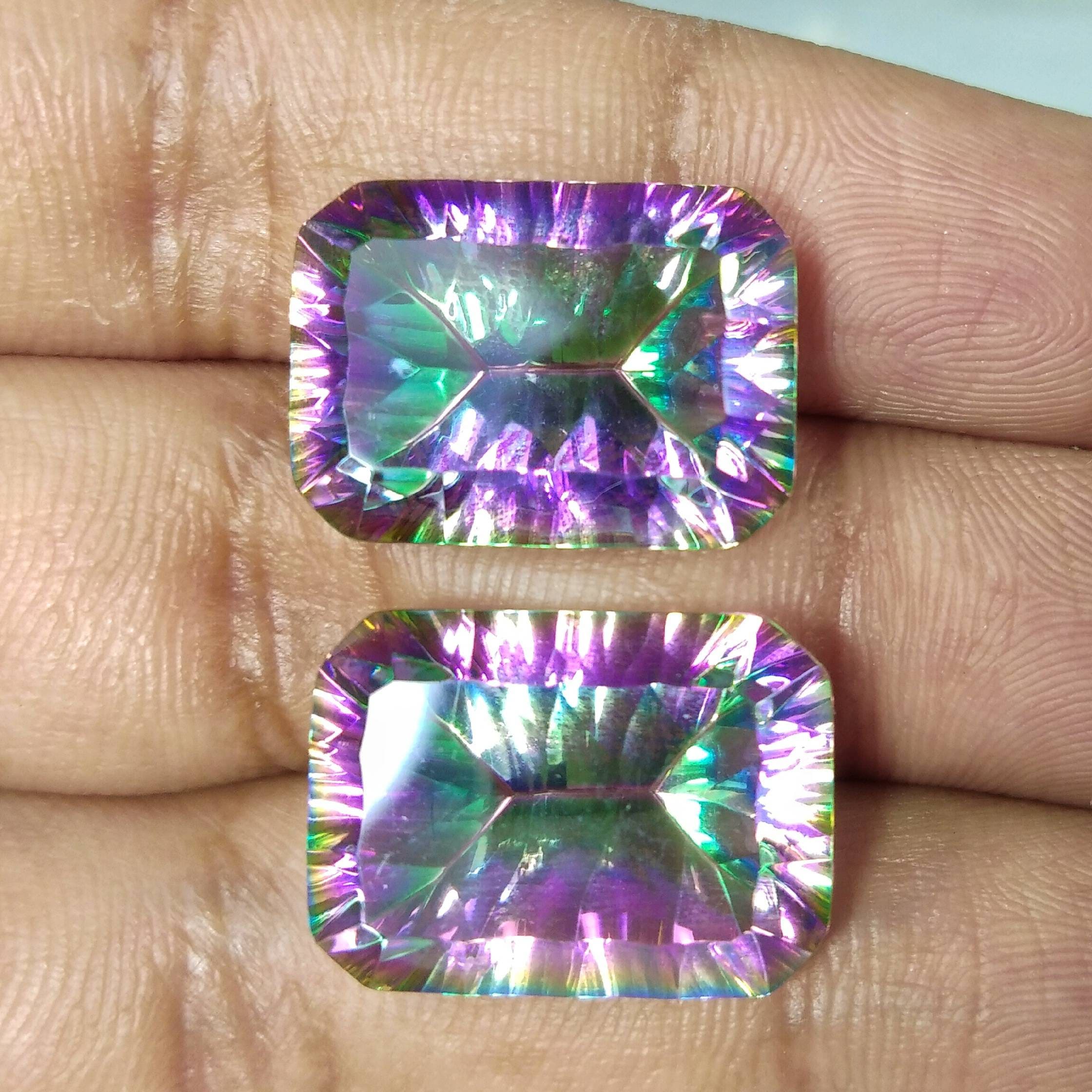 Natural Mystic Topaz Pair Loose Gemstone 44 Carat High Quality Etsy