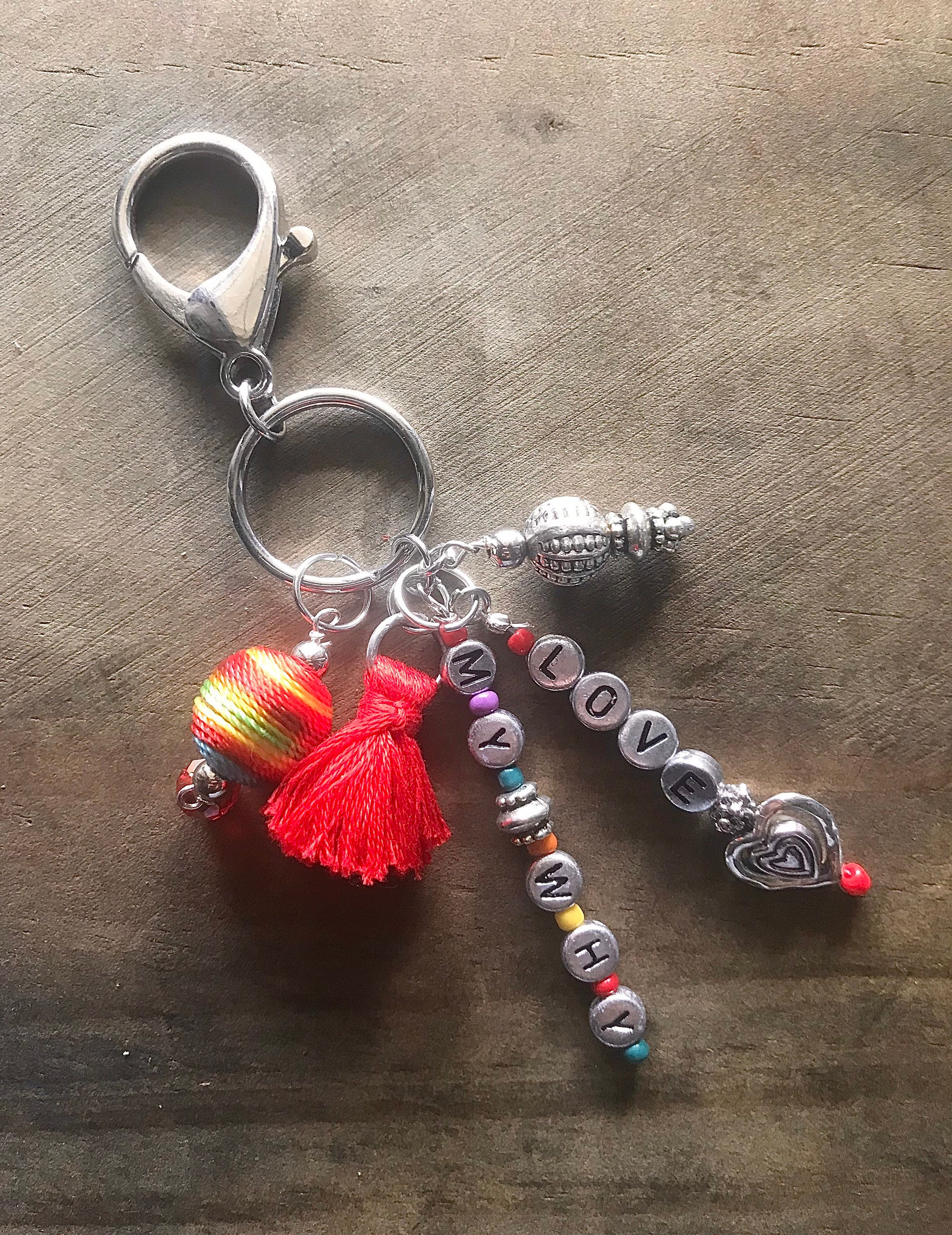 Beaded Key Chain Handmade Purse Charm Boho Bag Charm Key Etsy UK