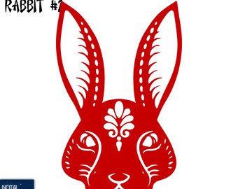 Spring/rabbit/chinese Paper Cutting/digital/printable Template/pdf