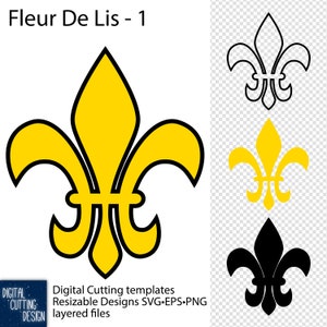 Fleur De Lis #1 - Traditional French Lily Symbol - vector resizable cutting files - SVG EPS PNG