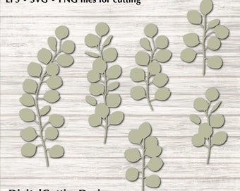 Eucalyptus Orbifolia Cutting File: Silver Dollar Fronds  (SVG EPS PNG)(Digital Download)