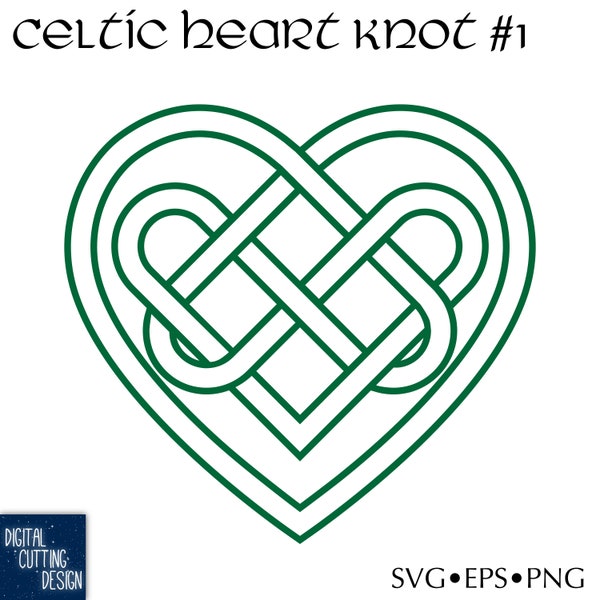 Irish Celtic Love Knot#1- Traditional Celtic Heart Knot Pattern - Hand or Machine cut - Resizable .svg .eps .png