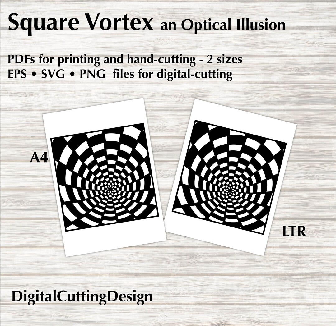 Vortex Optical Illusion Template - Hand or Machine Cut (digital ...