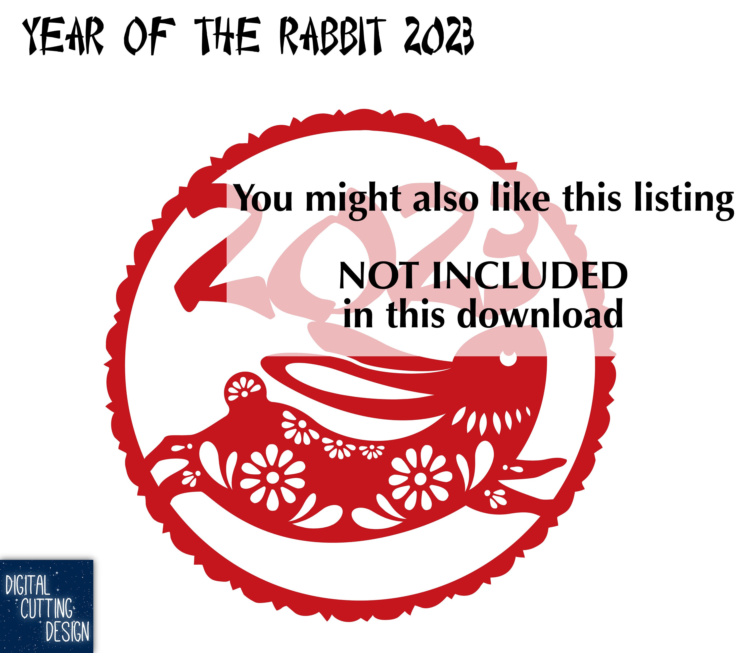 Classical Chinese Paper Cut - Rabbit #2 - 2023 - Year of the