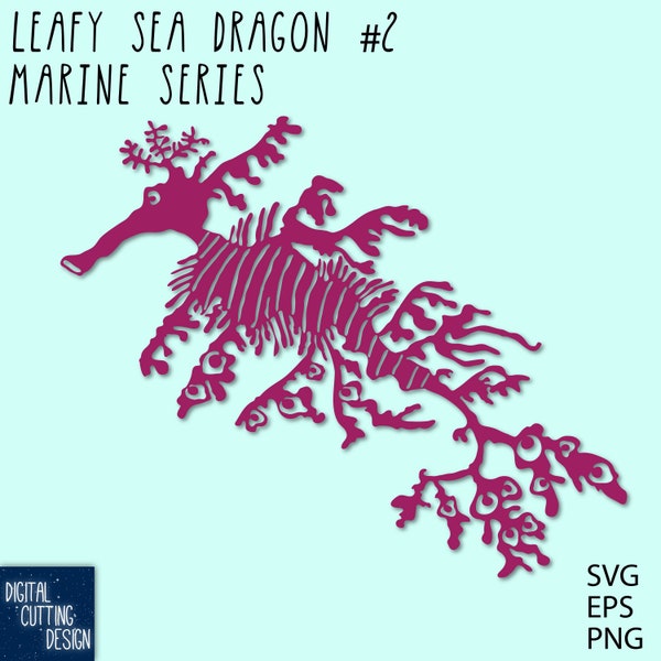 Leafy Sea Dragon #2 vector cut file - Marine Series - Sublimation Print, Hand, Cricut, Silhouette or Laser cut - Resizable - SVG EPS PNG