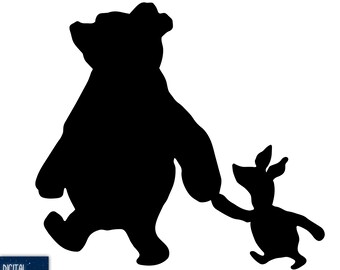Winnie the Pooh y Piglet - Archivo vectorial (SVG, EPS, PNG) (Descarga digital)