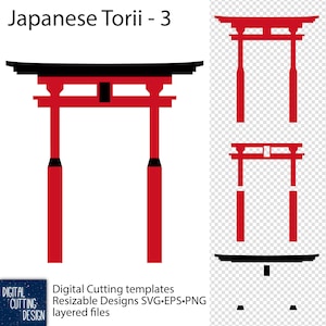 伝統的な日本の鳥居 #3 - ベクターサイズ変更可能なカットファイル - SVG EPS PNG