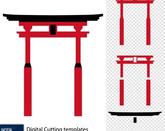 Traditional Japanese Torii Gate #3 - vector resizable cutting files - SVG EPS PNG