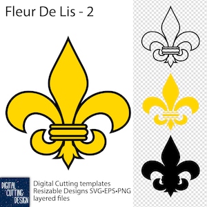 Fleur De Lis #2 - Traditional French Lily Symbol - vector resizable cutting files - SVG EPS PNG