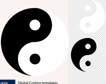 Yin and Yang Symbol - vector resizable cutting files - SVG EPS PNG