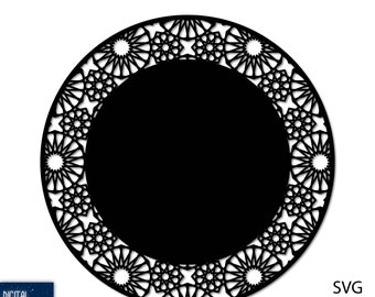 Arabesque Tessellation Platter SVG: Laser Cut Coaster Trivet Pattern (Digital Download)