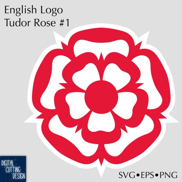 Tudor Rose - England National Symbol - vector resizable cutting files - SVG EPS PNG