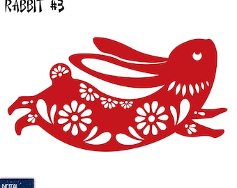 ② Rabbit-PaperCutting- Chinese Art: Paper Cut- Rabbit ( No cutter, Just scissors