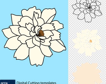 Gardenia #1 - archivos de corte vectoriales redimensionables, SVG EPS PNG