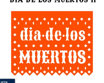 Papel Picado Flag – Día de los Muertos, Mexican Fiesta (SVG EPS PNG) Instant Download