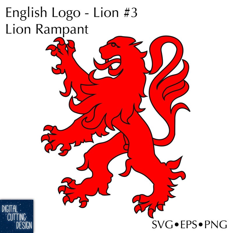 Lion Rampant Vector Logo Lion Rampant - Etsy