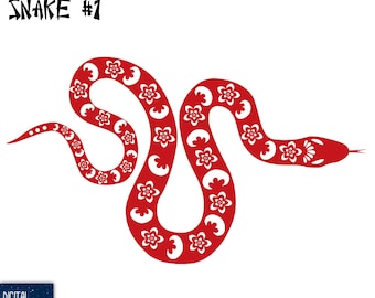 Recorte de papel chino: Año de la Serpiente 2025, vector redimensionable (SVG, EPS y PNG) (descarga digital)