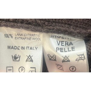 Germano Ghergo Italian Butter Soft Black Leather Jacket Woven Wool Sleeves 54 image 8