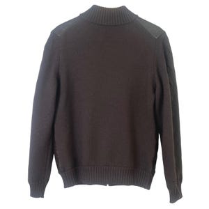 Germano Ghergo Italian Butter Soft Black Leather Jacket Woven Wool Sleeves 54 image 3