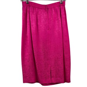 Adrianna Papell Hot Pink Two Piece 100% Silk Satin Buttons Skirt Suit Asian 10 Bild 7